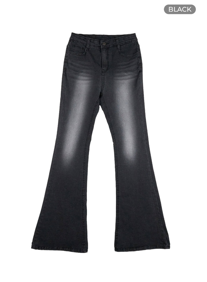 basic-slim-fit-bootcut-jeans-cu428 / Black