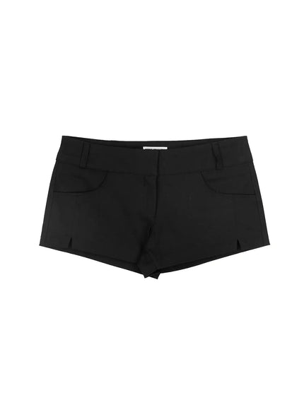 low-rise-slit-shorts-cf511 / Black