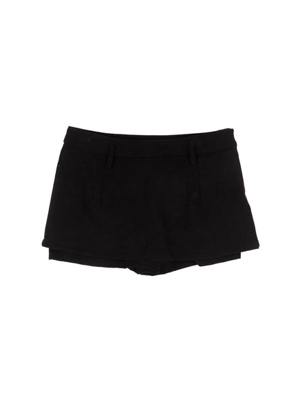 corduroy-low-rise-mini-skort-cd517 / Black