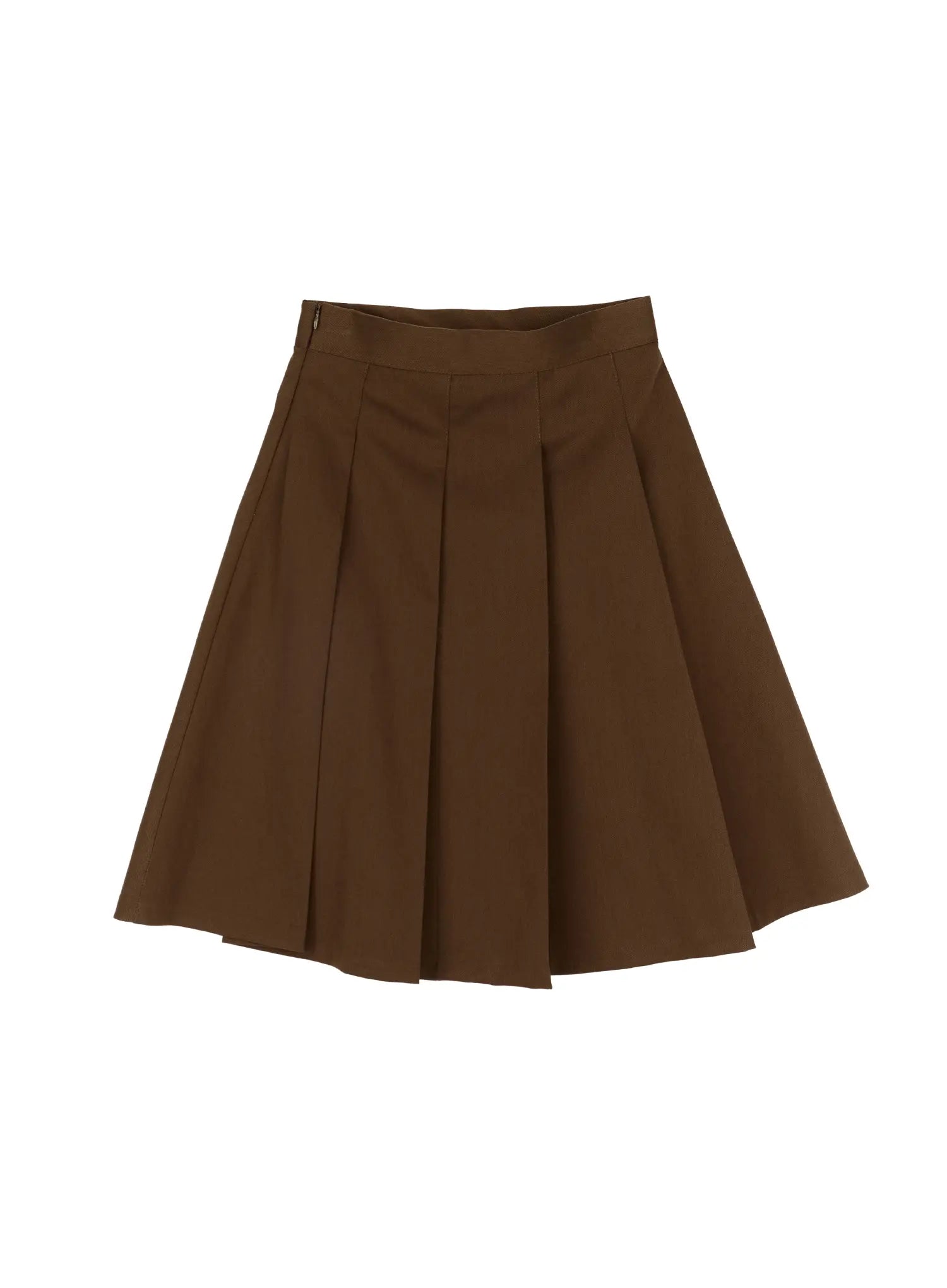 high-waist-pleated-midi-skirt-cm525 / Brown