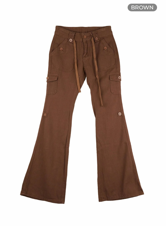 cargo-low-waist-cotton-pants-cl401 / Brown