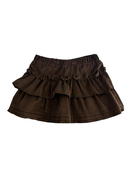 Corduroy Ruffle Mini Skirt CO531