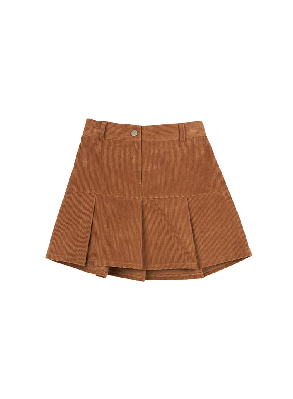 corduroy-pleated-mini-skirt-cd419 / Brown