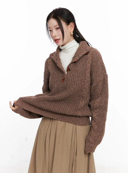 chunky-knit-pullover-co530 / Brown