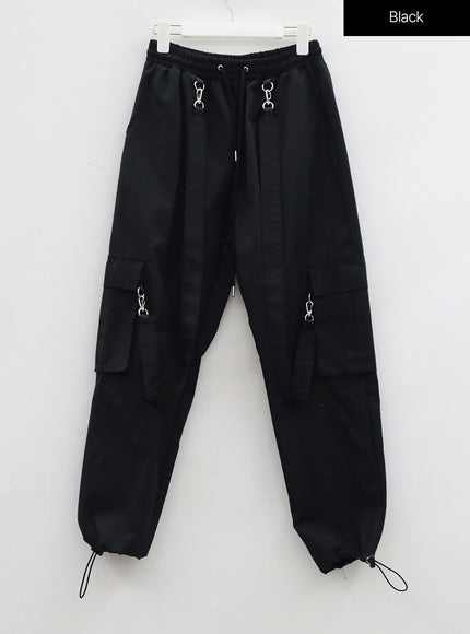 Twin Strap Cargo Parachute Baggy Pants BD23