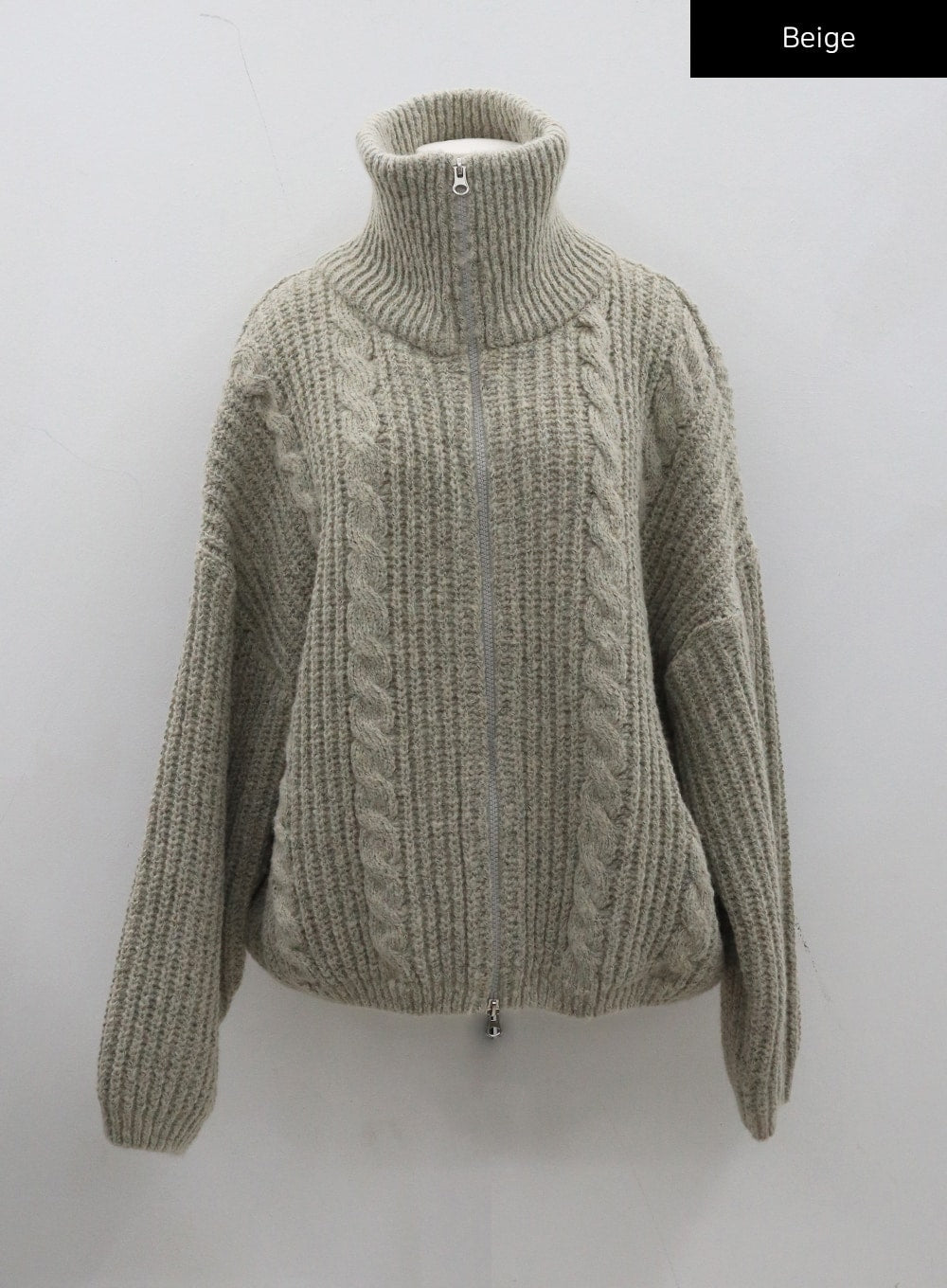 Twist Pattern Two Way Zipper Knit Cardigan CD20