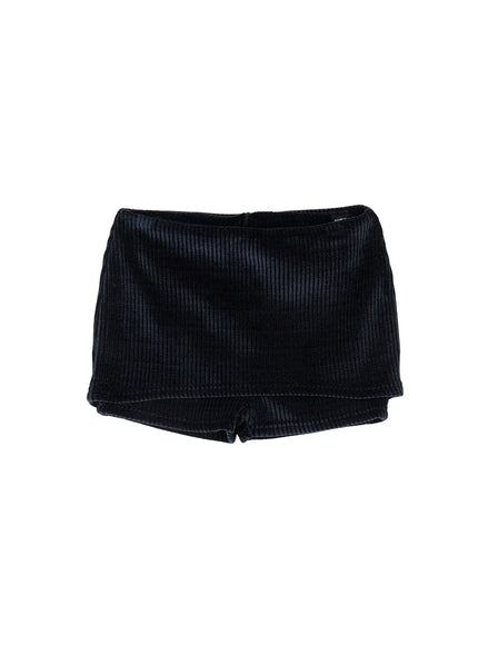 corduroy-low-rise-folded-shorts-cd517 / Dark blue