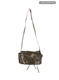 bowknot-leather-shoulder-bag-cy417 / Dark brown