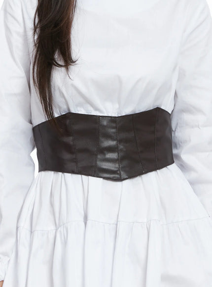 Vegan Leather Lace-Up Corset Belt Top CS503