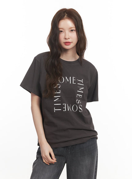 graphic-crew-neck-t-shirt-ca502 / Dark gray