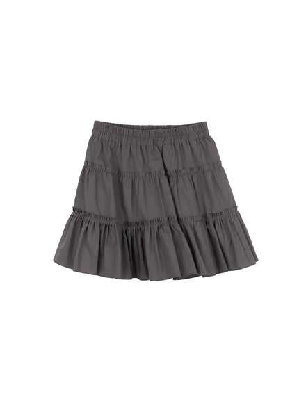 ruffled-flare-mini-skirt-cm505 / Dark gray