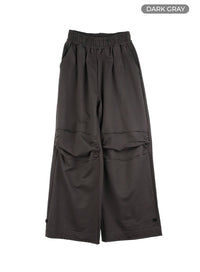 pintuck-wide-leg-sweatpants-cy416 / Dark gray