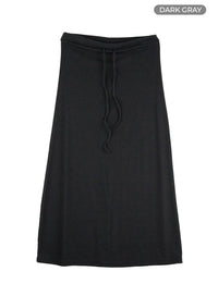 solid-banded-maxi-skirt-cu428 / Dark gray