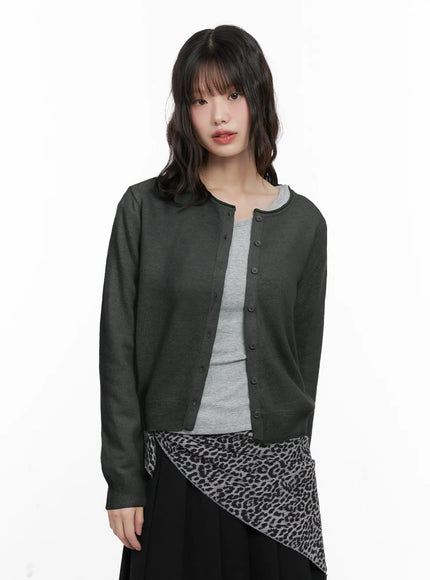 wool-blend-u-neck-cardigan-cn511 / Dark gray