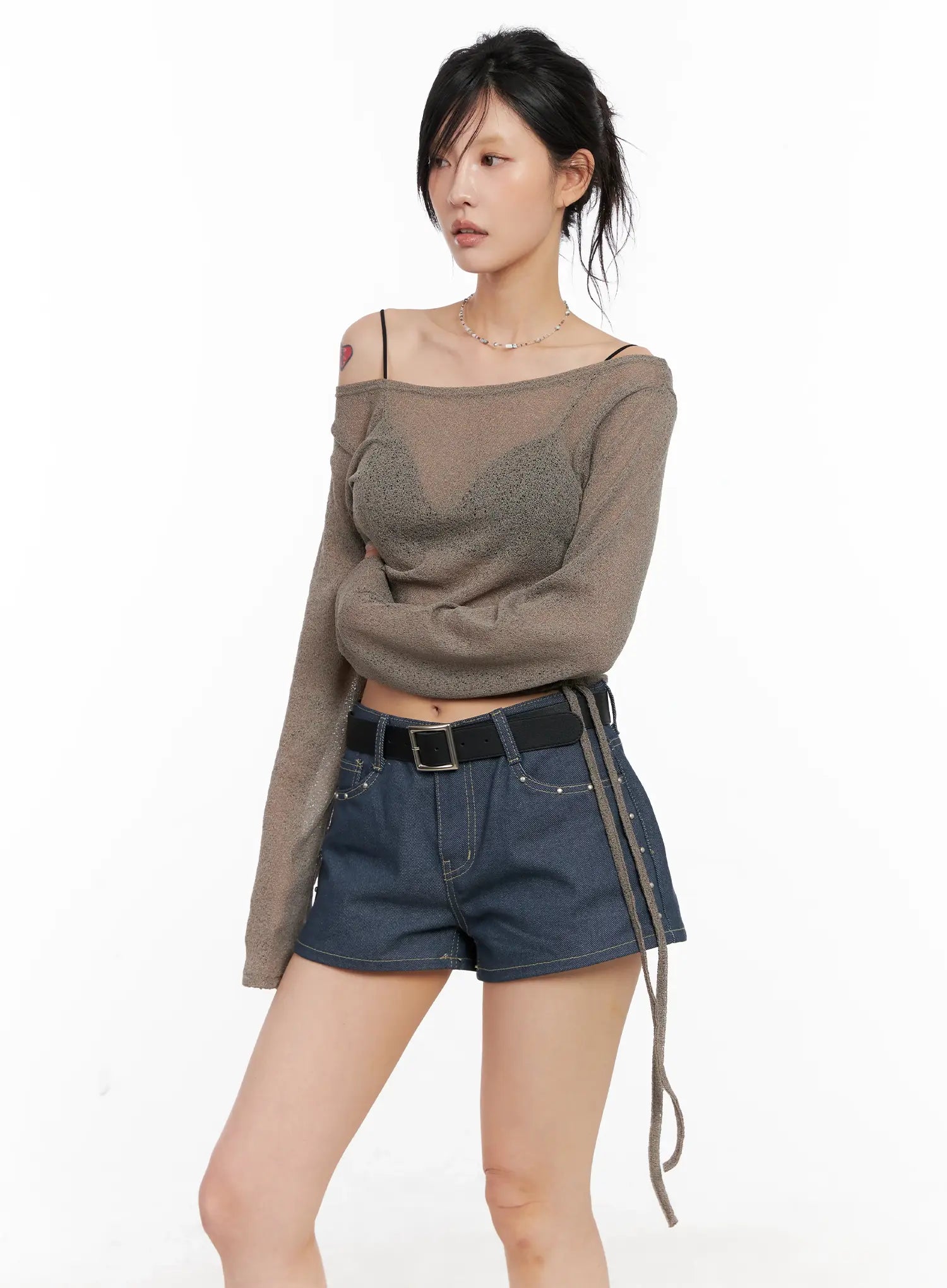 boatneck-off-shoulder-long-sleeve-cl525 / Dark green