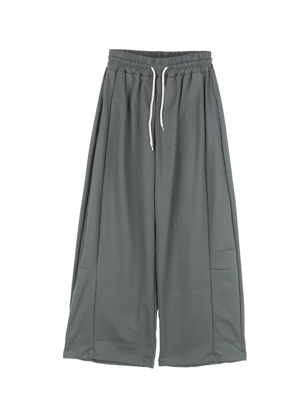 adjustable-pintuck-wide-leg-sweatpants-cy521 / Dark green