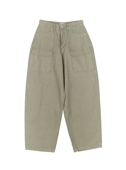 wide-fit-cargo-pants-cm507 / Dark green