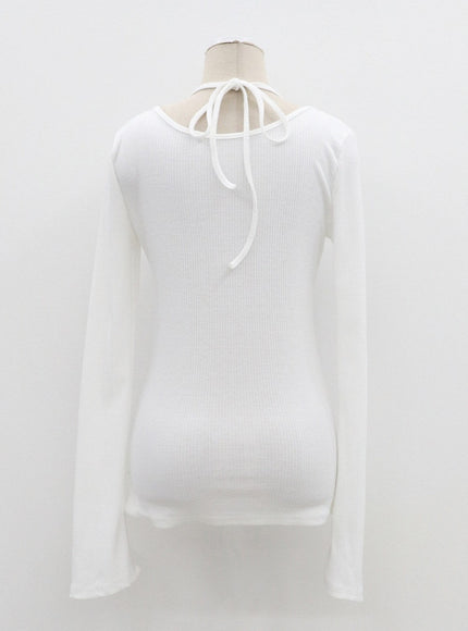 Graphic Ribbed Knit Top CF309