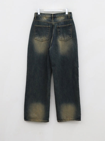 Vintage Washing Wide Leg Denim Pants CN14