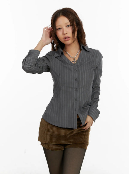 elegant-striped-v-neck-blouse-cd517