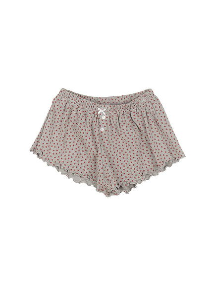 graphic-print-lettuce-edge-shorts-ca525 / Gray