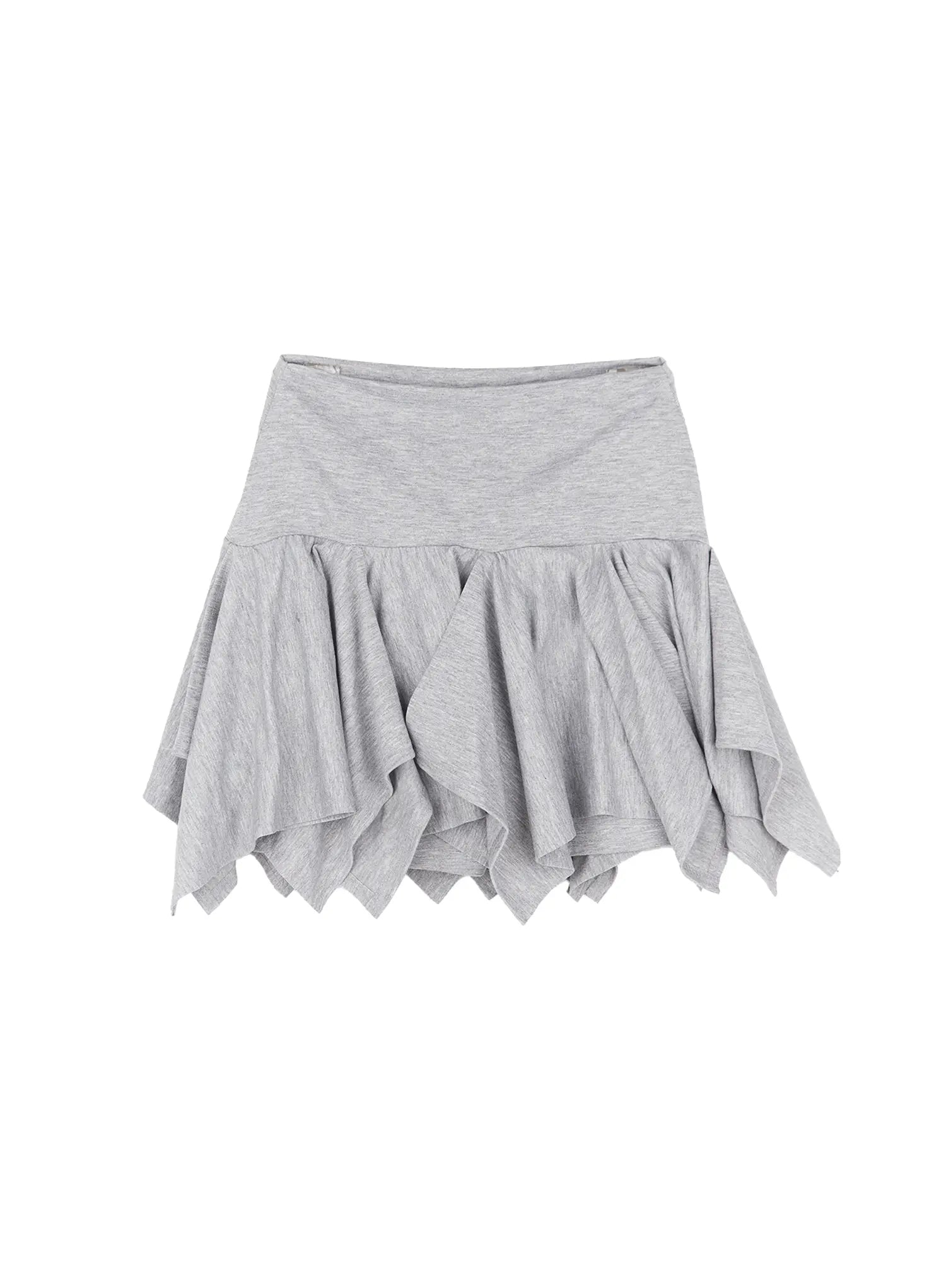 flared-ruffle-mini-skirt-cu520 / Gray