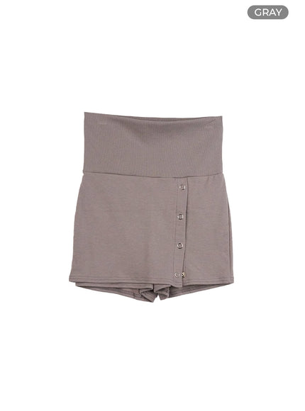 chic-buttoned-mini-skirt-co410 / Gray