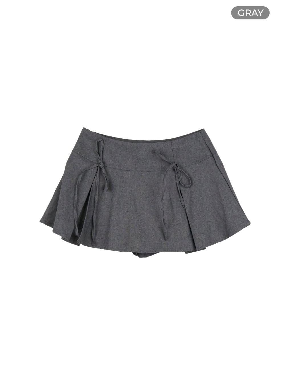 ribbon-flare-mini-skort-cu413 / Gray