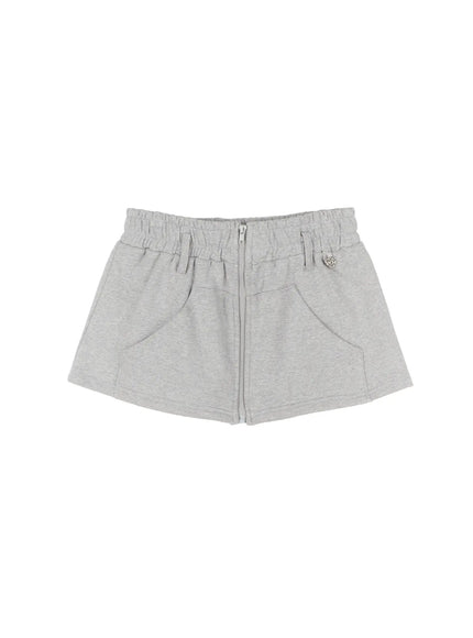 pocket-zipper-mini-skirt-cd515 / Gray