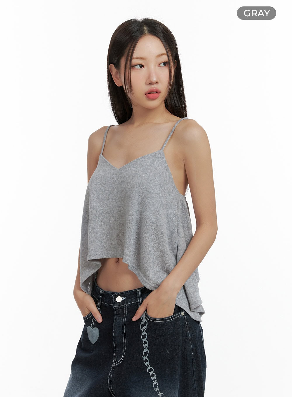 flare-cami-top-cl418 / Gray
