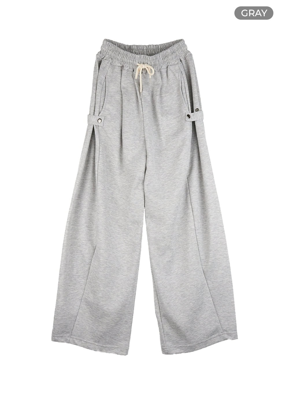 string-banded-pintuck-sweatpants-cg421 / Gray