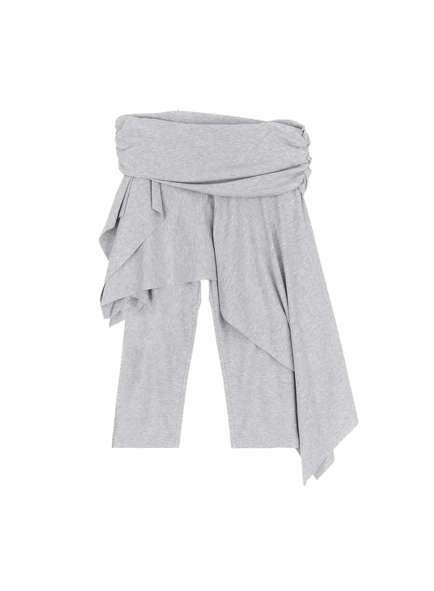 ribbed-asymmetric-skirt-pants-cm516 / Gray