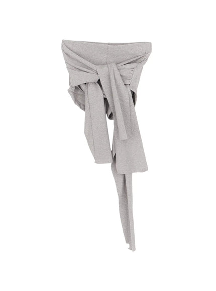 double-ribbon-layered-shorts-cm525 / Gray