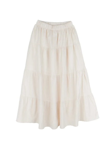 tiered-corduroy-maxi-skirt-cd502 / Light beige