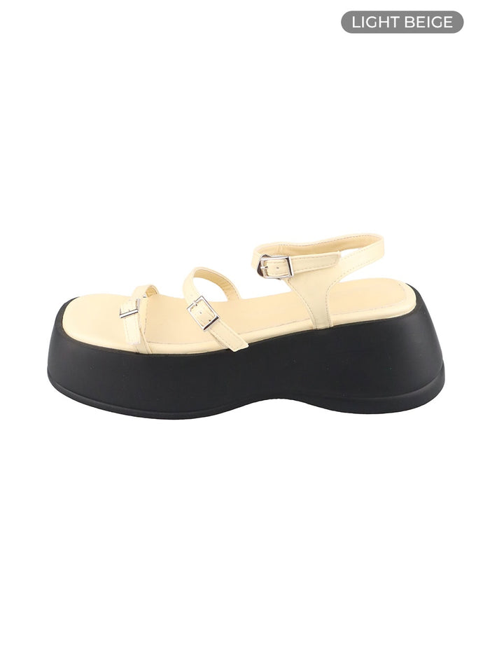 platform-buckle-sandals-cy423 / Light beige