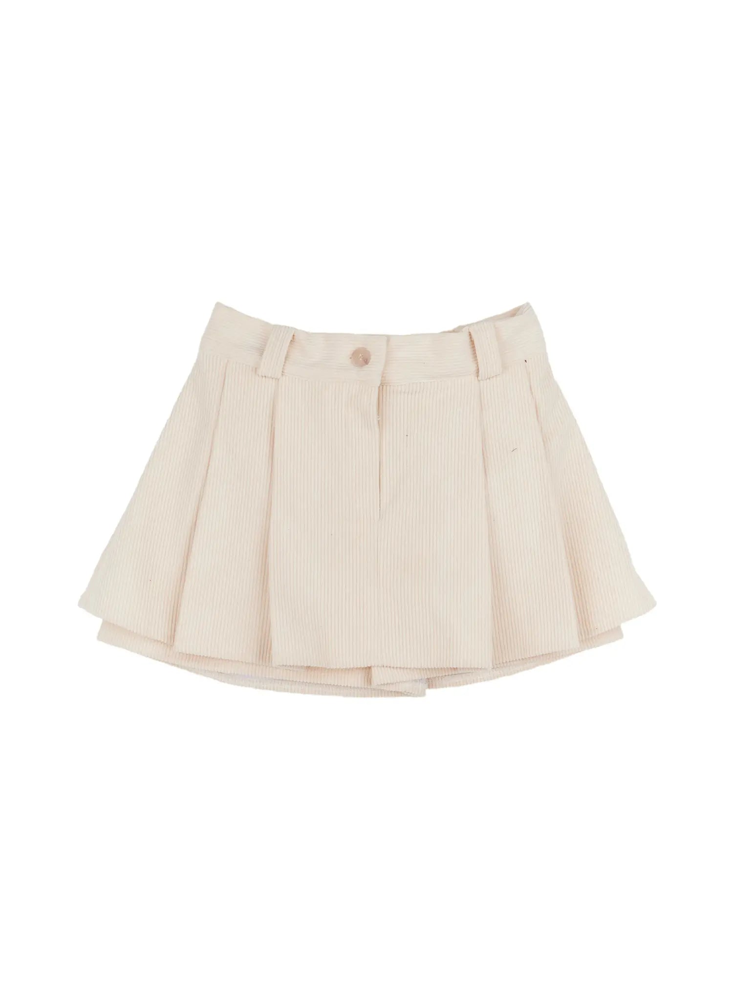 corduroy-pleated-a-line-skirt-cn525 / Light beige