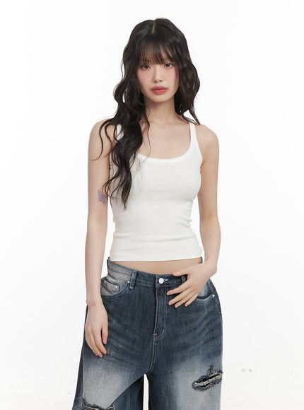 essential-crop-tank-top-cj523 / Light beige