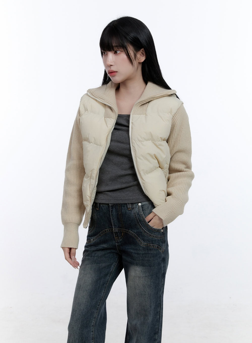 warmembrace-puffer-jacket-cd420 / Light beige