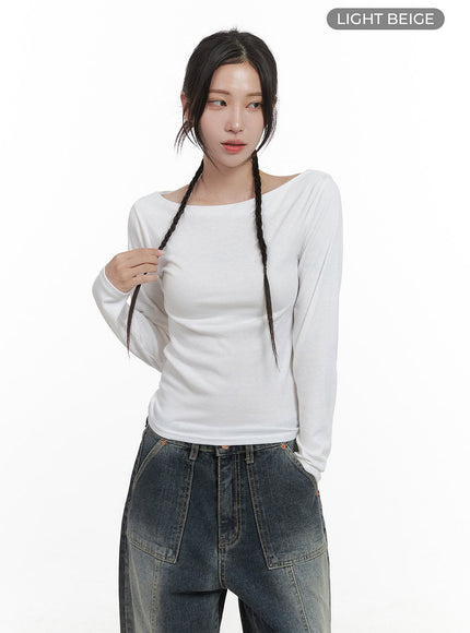 classic-essence-long-sleeve-top-cs430 / Light beige