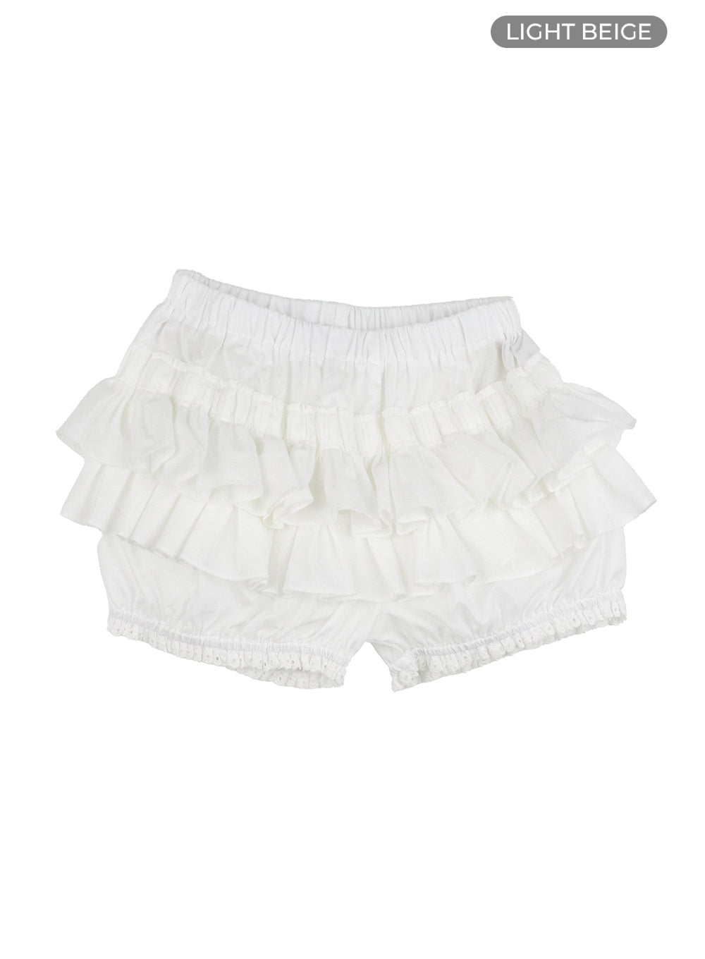 frill-lace-mini-skorts-cu404 / Light beige