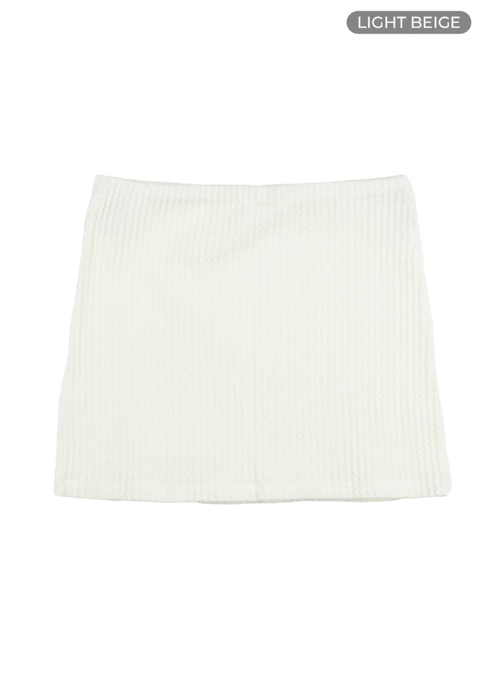 basic-mini-skirt-cu417 / Light beige