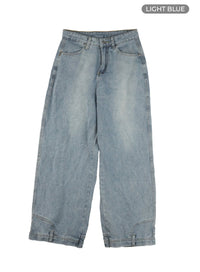 solid-loose-fit-baggy-jeans-unisex-cl418 / Light blue