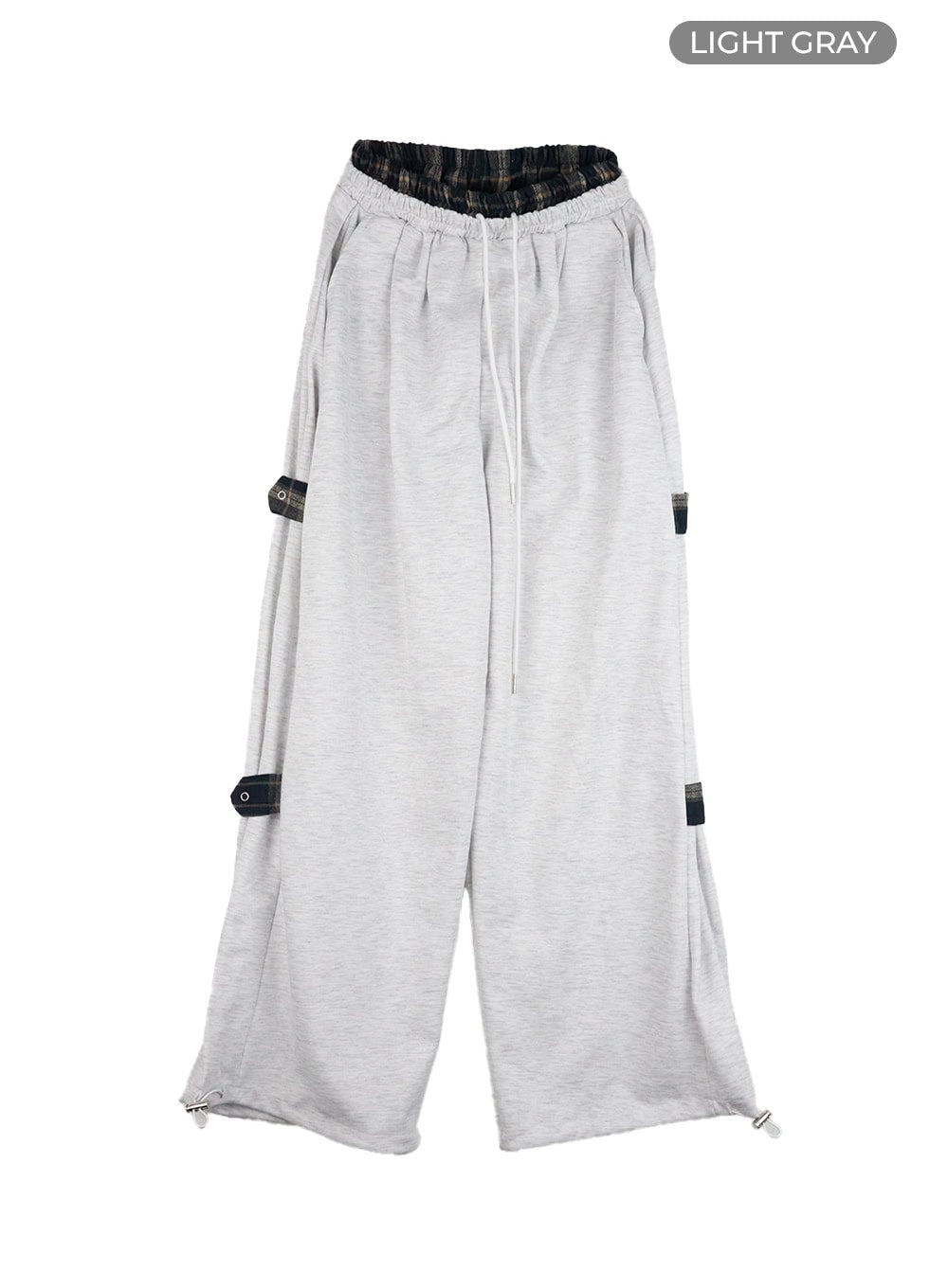 side-buckle-oversized-sweatpants-cg423 / Light gray