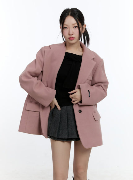 chic-wool-blend-oversized-blazer-cd423 / Pink