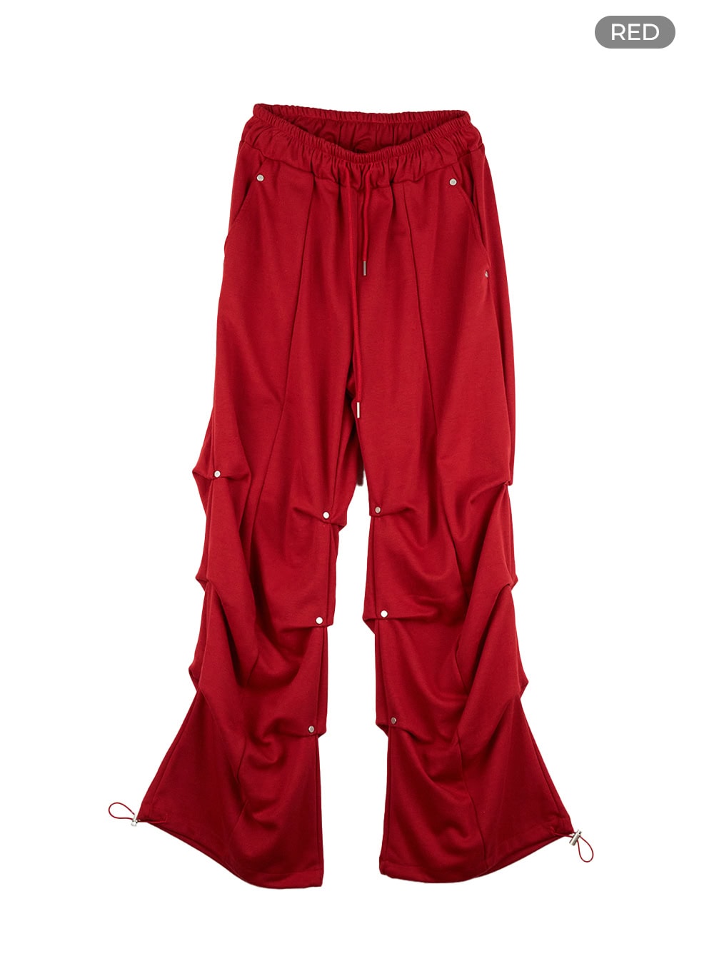 cotton-pintuck-banded-sweatpants-cs405 / Red