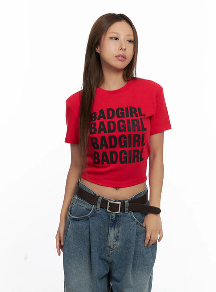 Badgirl Graphic Crop Top Tee CS524