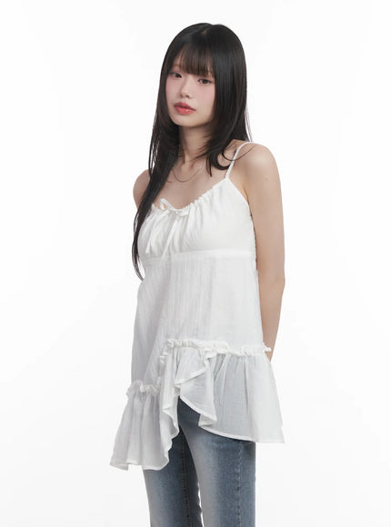 asymmetric-cami-mini-dress-cu520 / White