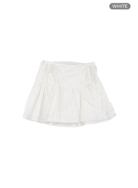 flare-ribbon-mini-skirt-cl410 / White