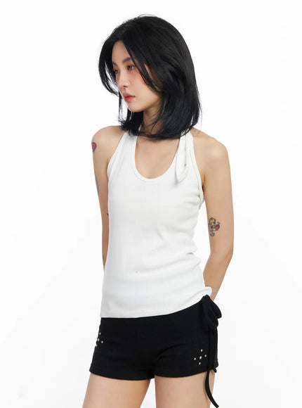 eyelet-halter-top-cj522 / White