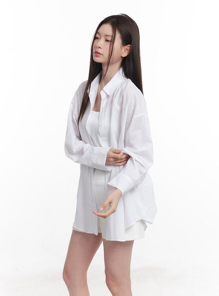 sheer-cotton-collared-shirt-cy515 / White